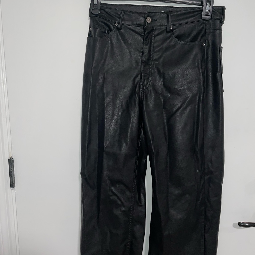 Leather pants thrifted in Spain. Size 6!